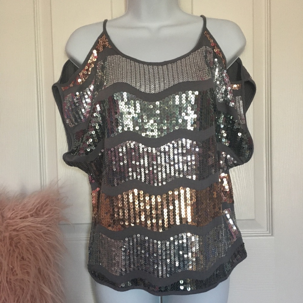 Cold Shoulder Sparkling Top